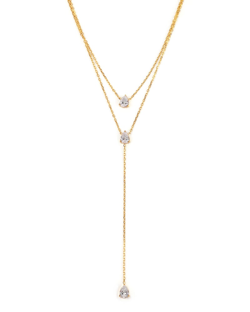 TAAHIRA Double Layered Zirconia Necklace - Image 1